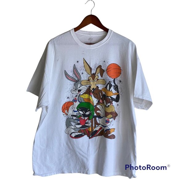 Space Jam Disney Men's White T-Shirt Size XXL 2XL Buggs, Daffy, Toon Squad Tee - Picture 10 of 15
